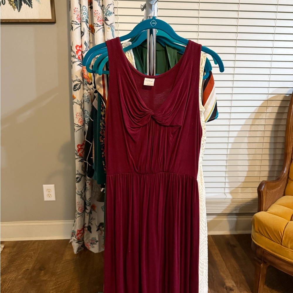 Red Ruched Asymmetrical Sundress for Cocktail